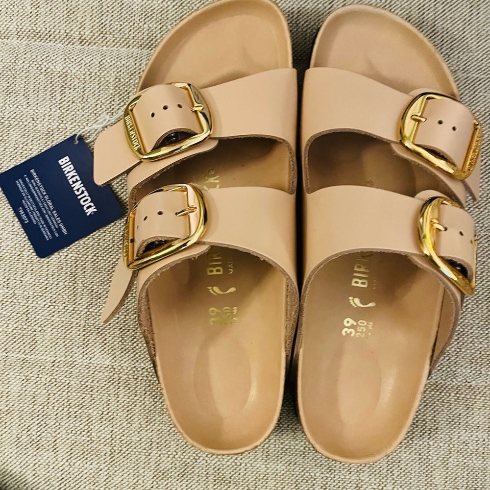 Staud by Birkenstock NWT High Shine New Beige - Size 39 Birkenstock /8-8.5 US - Picture 3 of 7